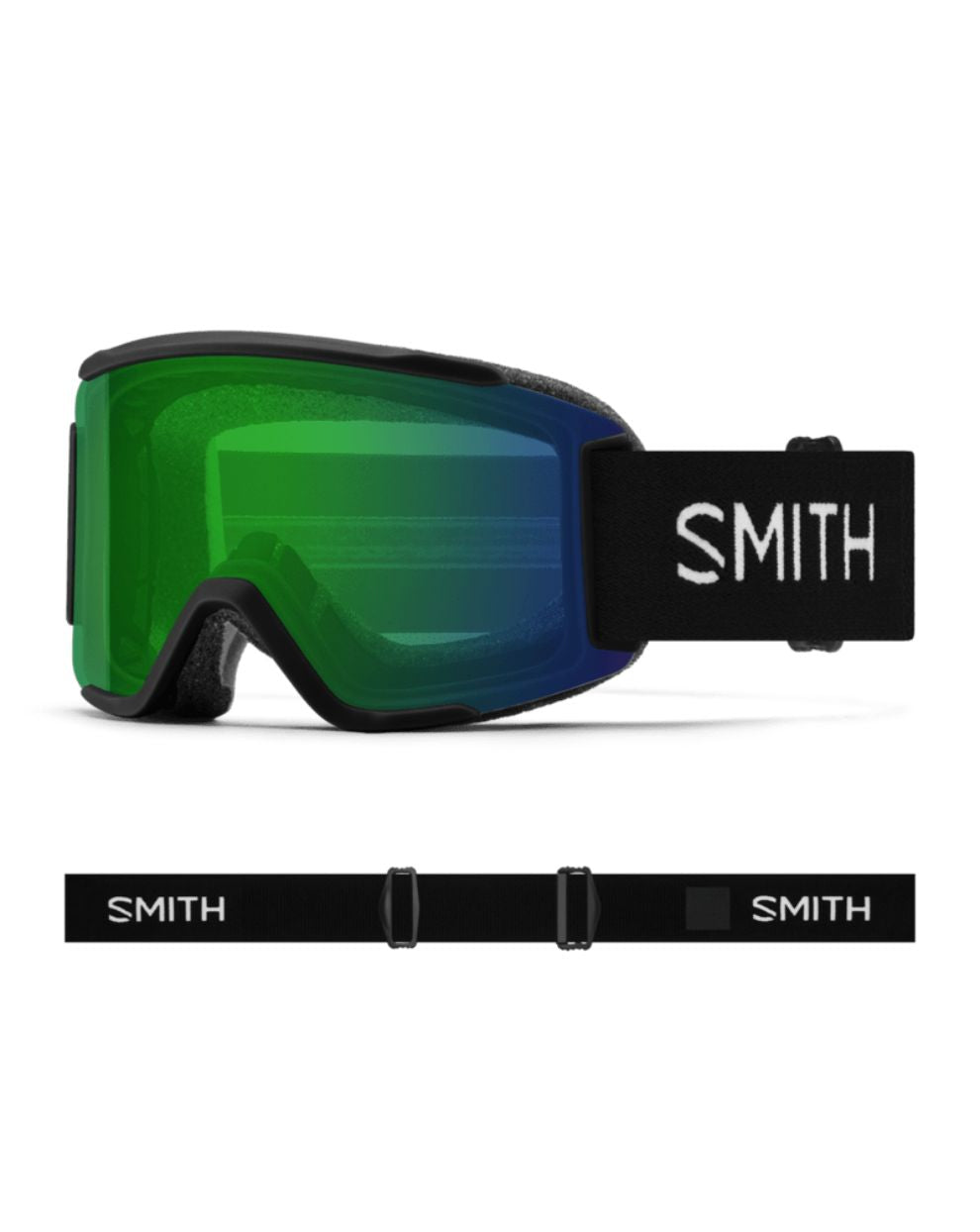 Smith Squad S Ski Goggle - Black + ChromaPop Everyday Green Mirror Lens