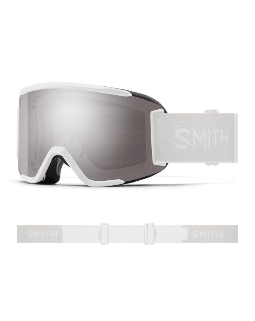 Smith Squad S Ski Goggle - White Vapor + ChromaPop Sun Platinum Mirror Lens