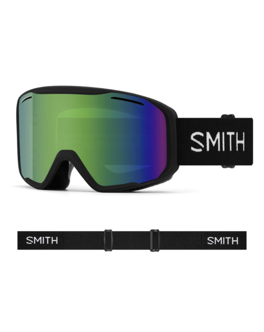 Smith Blazer Ski Goggle -  Black + Green Sol-X Mirror Lens