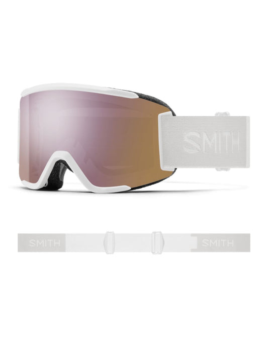 Smith Squad S Ski Goggle - White Vapor + ChromaPop Everyday Rose Gold Mirror Lens