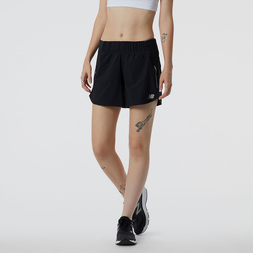 New Balance Women's Impact Run Short 5 inch Short - Black - The