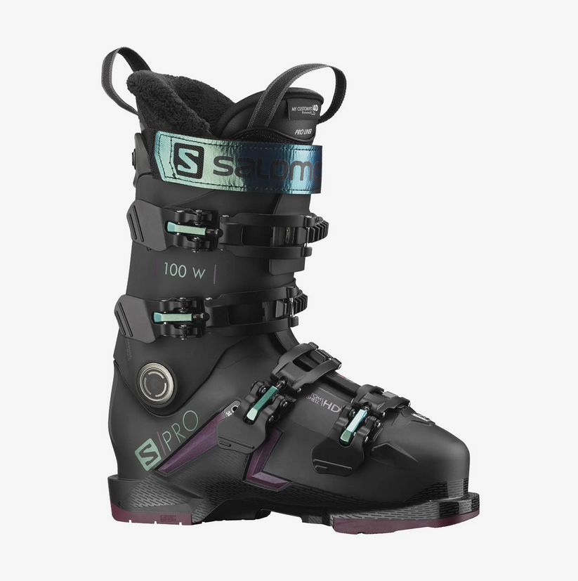 Salomon Women's S/Pro 100 Ski Boots - Black/Burgandy