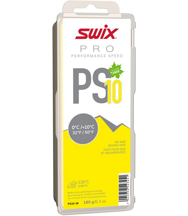 Swix PS10 Yellow, 0°C/+10°C Ski Wax - 180g