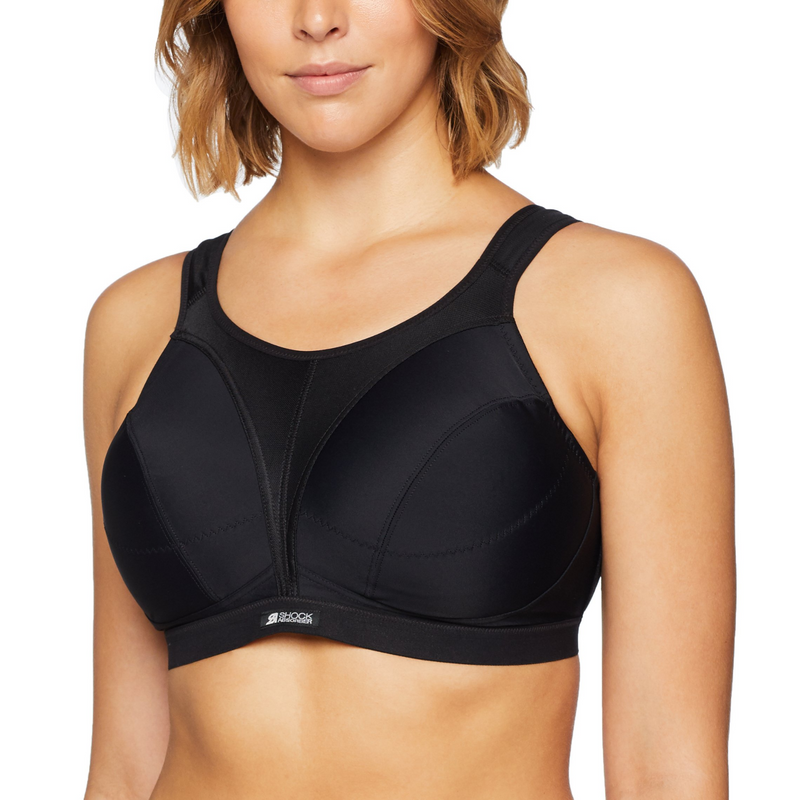 New Shock Absorber Womens Active D+ Flexi Wire Underwire Sports Bra Black  S00BV